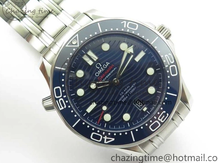 1228 Seamaster Diver 300M ORF 1:1 Best Edition Blue Ceramic Blue Dial on SS Bracelet A Breathable 7869
